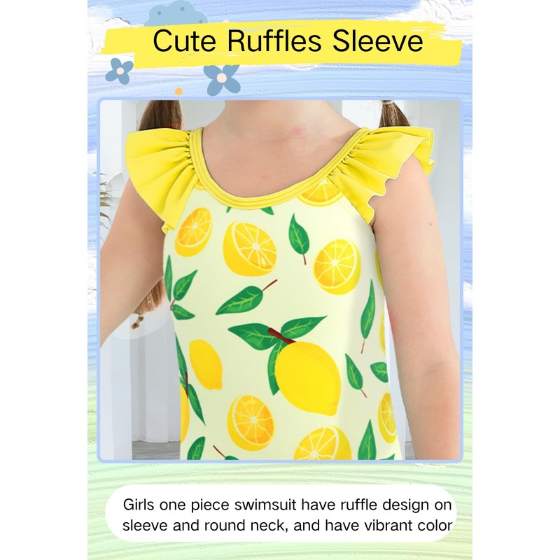 DAXIANG Toddler Girl Bathing Suit One Piece Girls Swimsuit Floral