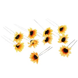 BinaryABC Sunflower Hair Pins Hair Clips for Bridal Wedding Party, Bridesmaids, Proms 10Pcs