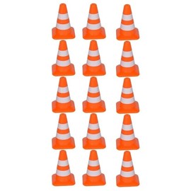 15Pcs Orange Mini Traffic Signs Miniature Traffic Cones Barricades Signs Traffic Scene Roadblock Decors Road Sign Models Early Educational Cognitive Decors,Safety Barriers,Safety Signs and Signals