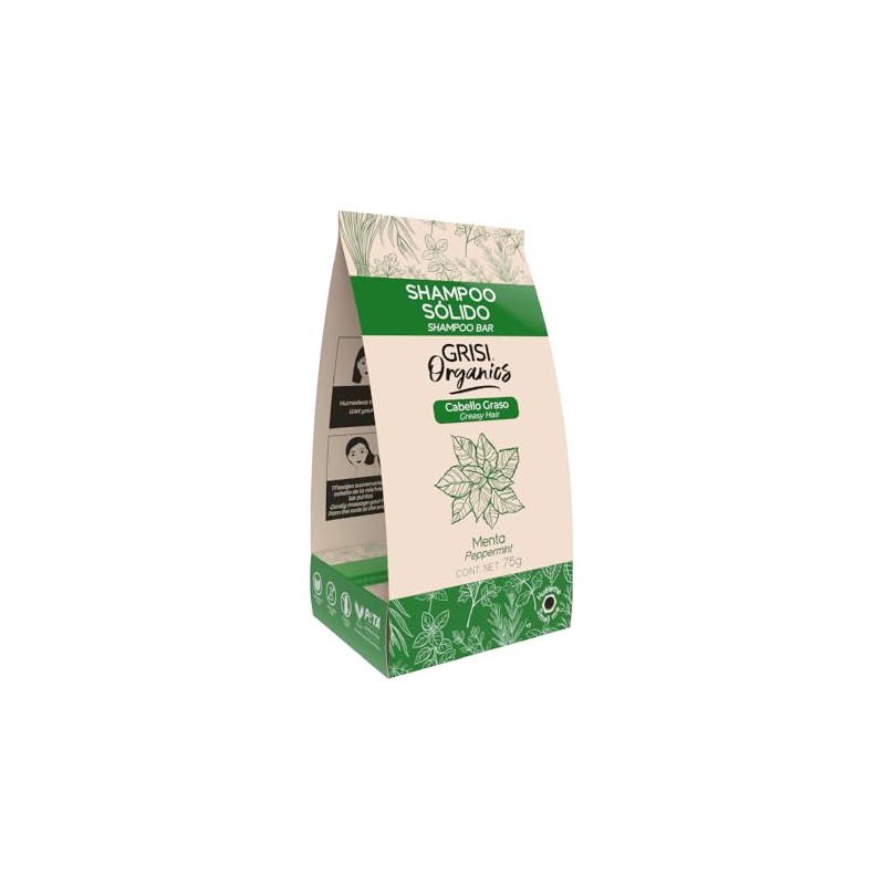 Shampoo Sólido con Menta para Cabello Graso, 75gr
