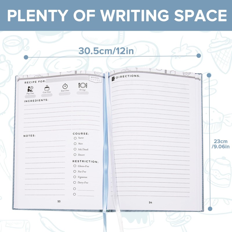 Notewells Elegant Hard Cover Recipe Journal – Blank Recipe Book