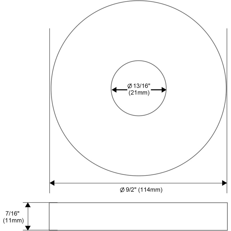 OFFO 4.5" Extra Large Shower Arm Flange in Outer Diameter