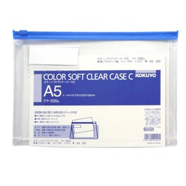 Kokuyo soft type with a clear case color chuck/Gusset A5 Blue kuke – 335B
