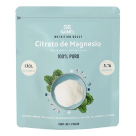 Dnc SportPro Bolsa Citrato de Magnesio en Polvo 2kg Grado Alimenticio Sabor Natural Daimel