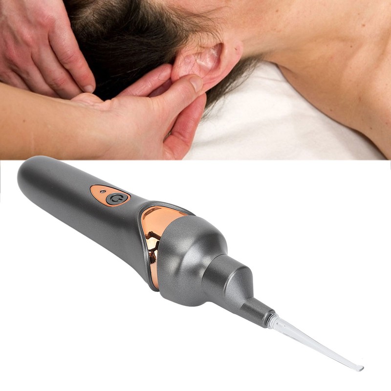 Electric Earwax Removal Kit Soft Ear Pick Heads Bright Lighting