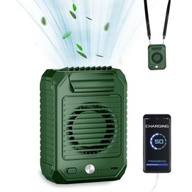 Portable Fan Waist Clip Fan, 10000mAh Rechargeable Personal Neck Fan Battery Operated Fan 6500RPM Powerful Wind Belt Cooling Small Fan for Men Camping Outdoor Workers Travel Farm Hiking (B-green)