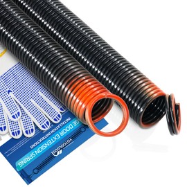 YoTooLGDS Pair of 170 lbs Heavy Duty Garage Door Extension Springs Stretch Springs, 25” Long, Double Loop Ends, High Precision Electrophoresis Black Coated,MIN 16,000 Cycles,for 7ft High Garage Doors