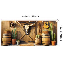 BlissYard 13x6ft Garage Door Banner Western Backdrop Welcome Garage Door Cover Wild West Barn Decor Background Holiday Photo Props for Spring Summer Indoor Outdoor Wall Rustic Farmhouse Decor