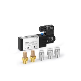 BLCH PNEUMATIC Solenoid Valve 4V310-10 DC12V Single Coil Pilot-Operated Electric 2 Position 5 Way Connection Type Junction Box(4V310 DC12V 3/8"NPT)