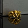 Gold Lion Head Ring for Men, Norse Viking Lion Ring