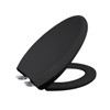 WinZo Black Elongated Toilet Seat Standard Universal Replacement Plastic Cover