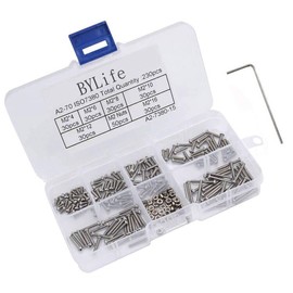 M2 Screws and Nuts, 230pcs M2 Bolts and Nuts Set Stainless Steel Screws Set Nuts and Bolts Assortment Kit with Storage Box