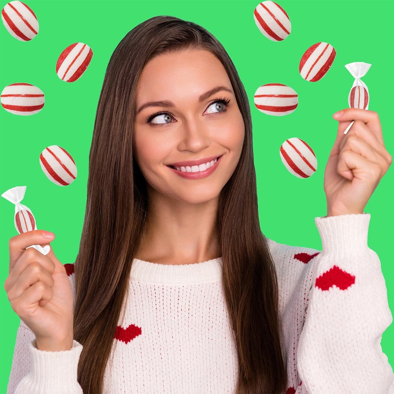 Fruidles Peppermint Hard Candy Balls Rounds, Individually Wrapped (80 Count