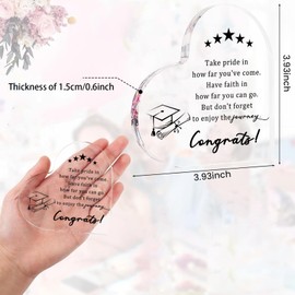 Graduation Gifts for Her/Him 2025 Inspirational Grad Heart Acrylic Keepsake Sign,College High School Graduation Gifts,Graduations Party Decorations Favors (Transparent-Take Pride in)