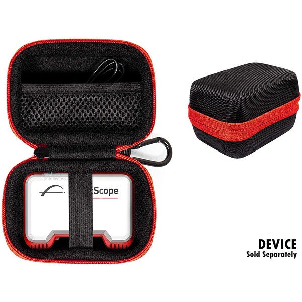 getgear Protective case for FlightScope Mevo-Portable Personal Launch Monitor for Golf, mesh Accessories Pocket for Cable, Convenient Carabiner