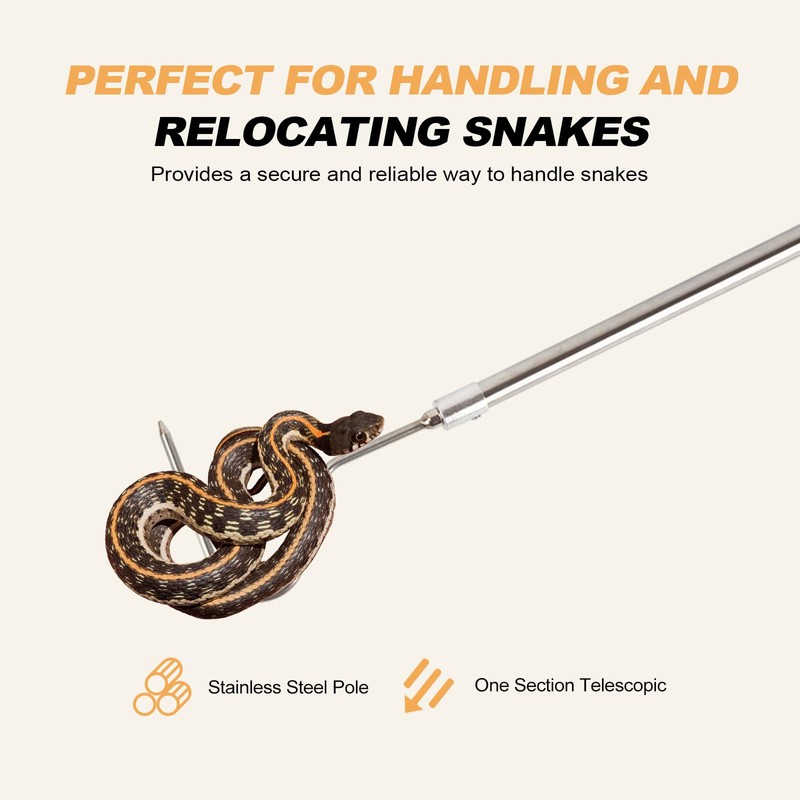 Smarkey Snake Hook, Stainless Steel Extensible snake grabber tool, 33