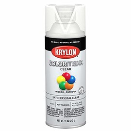 Krylon K05562007 COLORmaxx Acrylic Clear Finish for Indoor/Outdoor Use, Satin Crystal Clear