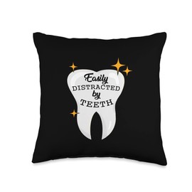 Dentist Office & Surgery Designs Tooth Health Dentist Dental Assistant Oral Hygiene Funny Throw Pillow, 16x16, Multicolor