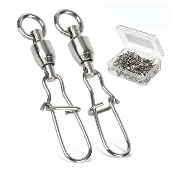 AMYSPORTS Duo Lock Snap Fishing Swivels Stainless Barrel Swivels Fishing