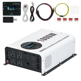 OUBOTEK 1000 Watts Power Inverter Peak Power 2000W Pure Sine Wave 12V DC to 120V AC RV Converter with Wireless Remote Control LCD Display 4 AC Outlets Dual USB Port Type C Off Grid Solar Inverter
