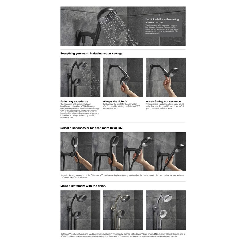 Statement Ves Single-Function Showerhead 1.5 Gpm