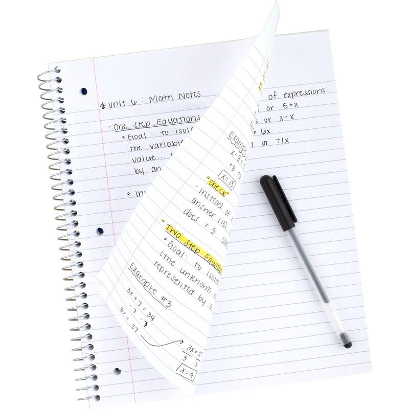 Five Star Spiral Notebook, 1 Subject, Wide Ruled Paper, 100