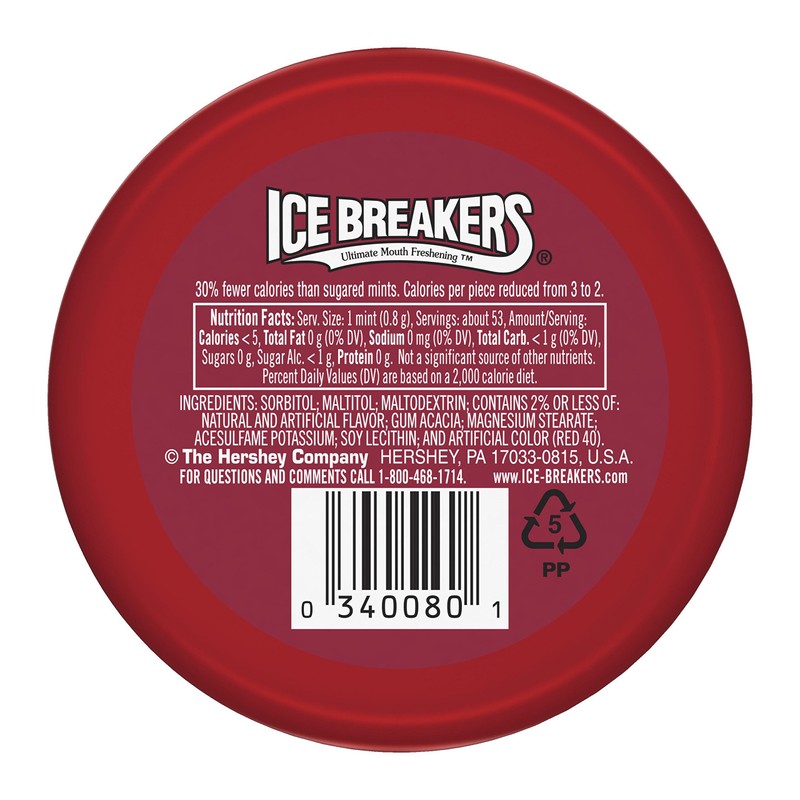 ICE BREAKERS Sugar Free Mints, Cinnamon, 1.5 Ounce (Pack of