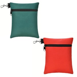 KISLJY Golf Tee Pouch | Pack of 2 Golf Tee Bag | 5.24 X 6.42 Inch Zipper Golf Accessory Bag with Clip | Golf Bag Accessories for Men Women Golf Gift