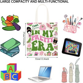 WCGXKO WCGXKO Sorority Gift In My Pretty Era Pink and Green Sorority Canvas Tote Bag (PretryEra)