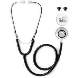 PrimaCare DS-9290-BK Adult Size 22" Stethoscope for Diagnostics and Screening Instrument, Lightweight and Aluminum Double Head Flexible Stethoscope, Black
