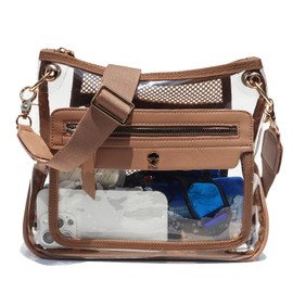 Clear Crossbody Bags for Women Stadium Approved Clear Purse for Concert Transparent Events Plastic Bag