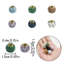 HAIKING Fabric Hanging Ornaments, 30 PCS 15mm Mini Pompoms Charm Pendants with Metal Hole for Earring, Necklace, Bracelet Making Kit (6 Colors)