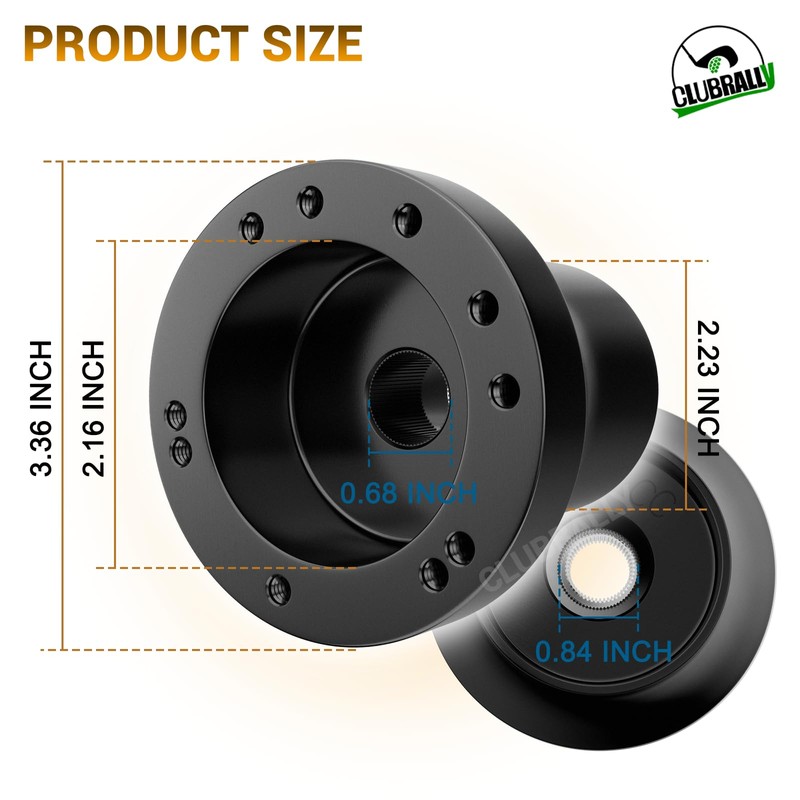 CLUBRALLY Golf Cart Steering Wheel Adapter for Club Car DS