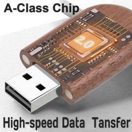 4GB Wood Flash Drives 5 Pack, FEWINA Oval Walnut Wooden USB Drive 4 GB Thumb Drive Gig Stick USB2.0 Memory Stick Jump Drive for Backup Picturs/Videos Ideal Gift (5PCS / Walnut)