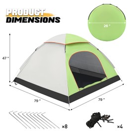 MoNiBloom Camping Tent for 1-2 Person Waterproof Windproof Portable Lightweight Camping Dome Outdoor Tent with Carrying Bag for Backpacking Hiking or Beach, Easy Set up, Neon Green