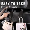 2-Pack Car Seat Back Double Hook, Leather Car Headrest Hooks