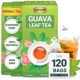 LeafLea LeafLea 120 Guava Leaf Tea Bags, Premium Natural Herbal Tea, 100% Hojas De Guayaba, Caffeine-Free, Non-GMO, Supports Digestion & Immune Health, Packed with Natural Goodness