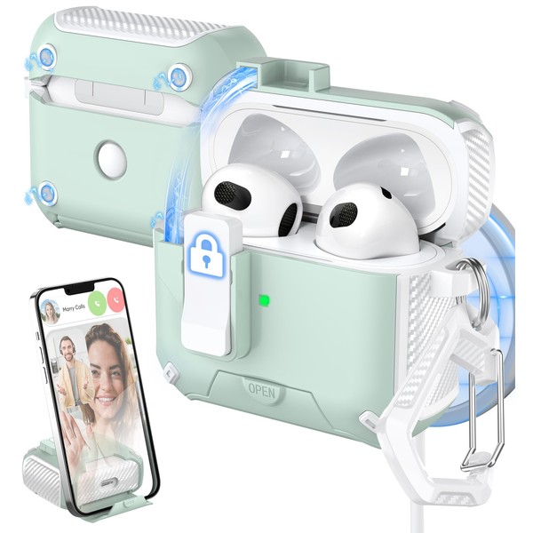 MHYALUDO for AirPods 3rd Generation Case Cover, Compatible with Magsafe,
