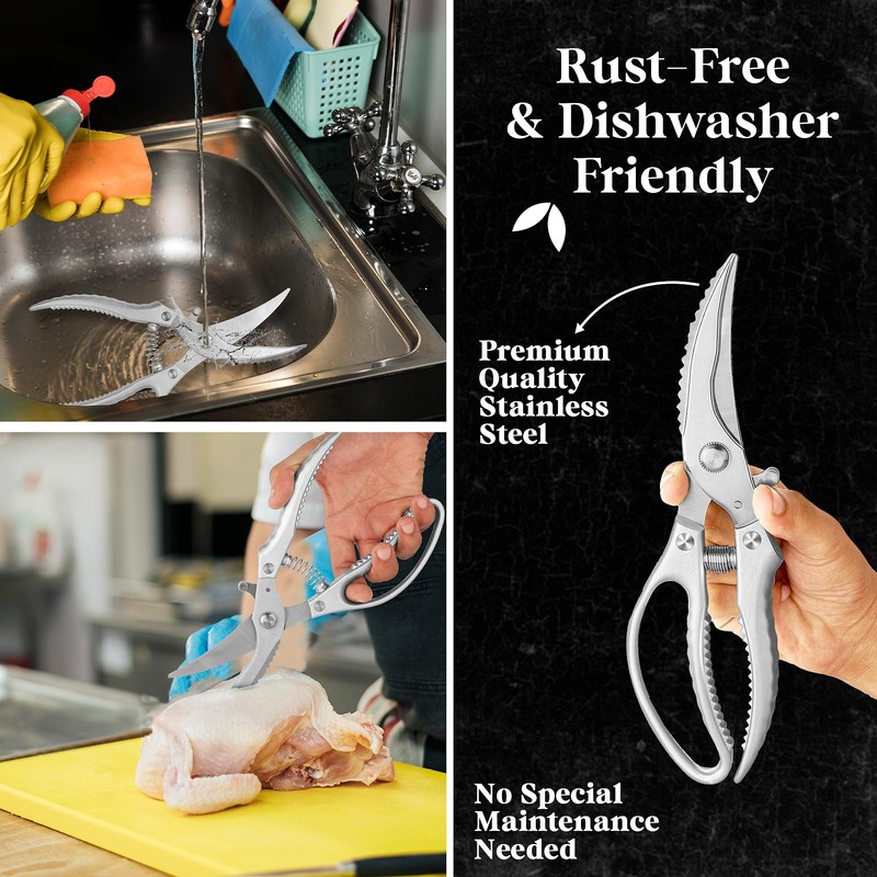 Poultry Scissors- Professional Heavy Duty Kitchen Shears for Spatchcocking Chicken