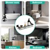 SFGSOWOR Glass Shelf 16IN for Bathroom Black Rectangular Stainless Steel