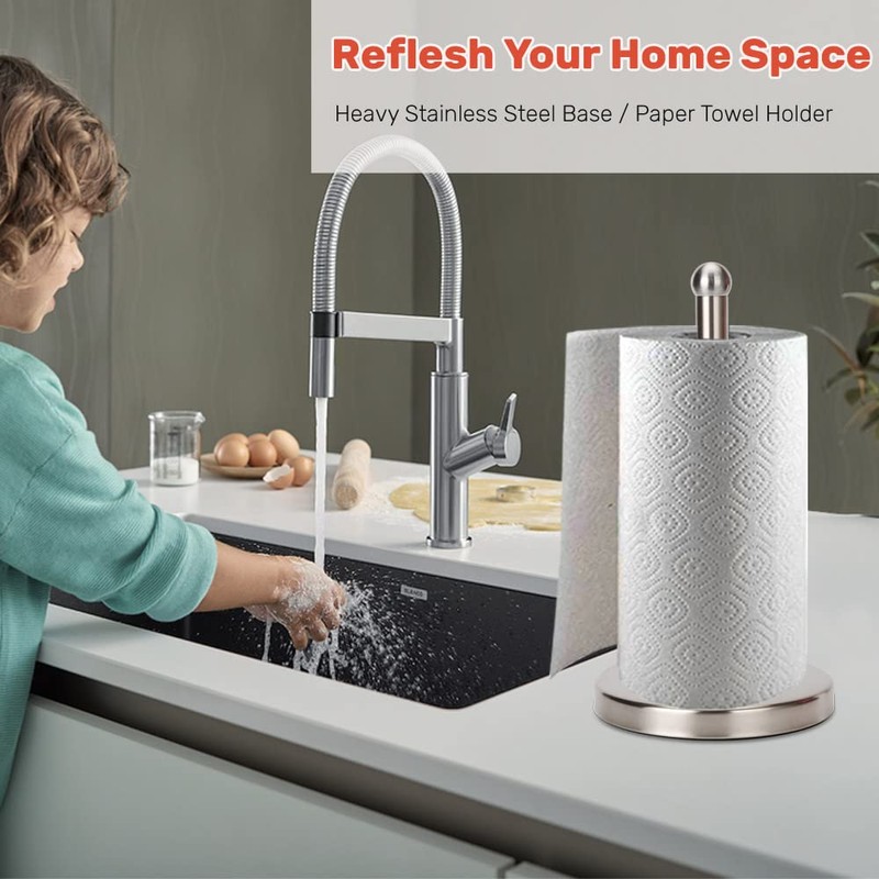 Heavy Weighted Towel Holder, Easy One-Handed Design for Kitchen Stand