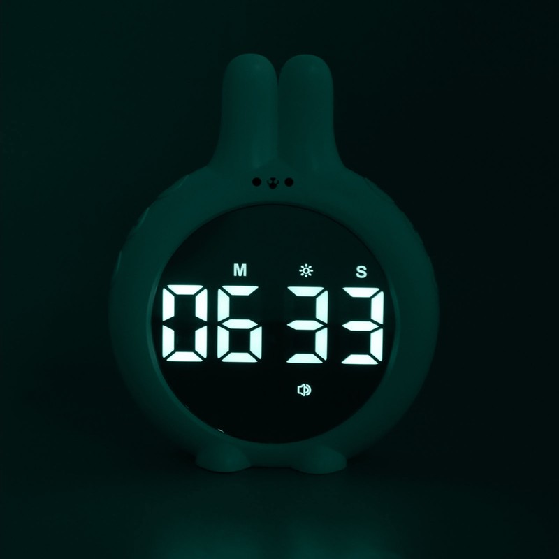 Kids Timer Night Light Cute Cartoon Rabbit Digital Countdown Timer