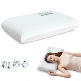 Cooling Memory Foam Pillow, Bed Pillow, Medium Soft Feel Neck Pillow for Sleeping, Memory Foam Pillows for Sleeping Side, Back & Stomach Sleepers, Breathable & Removable Cover