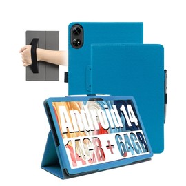 Magnetic Case for DOOGEE Tab G6+ 11 Inch Tablet, Daunke Shockproof with Pen Slot, Daunke Waterproof, Anti-Scratch, Multi-Angle Stand with Wrist Strap, Slim Durable, Azure Blue