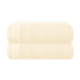 MALLONI HOME Cotton 2 Pack Oversized Bath Towel Set 28x55 inches, Large Bath Towels, Ultra Absorbant Compact Quickdry & Lightweight Towel, Ideal for Gym Travel Camp Pool - Ivory