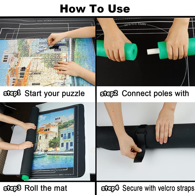Jigsaw Puzzle Mat Roll Up,1500 1000 Pieces Puzzel Mats，Roll-Up Save