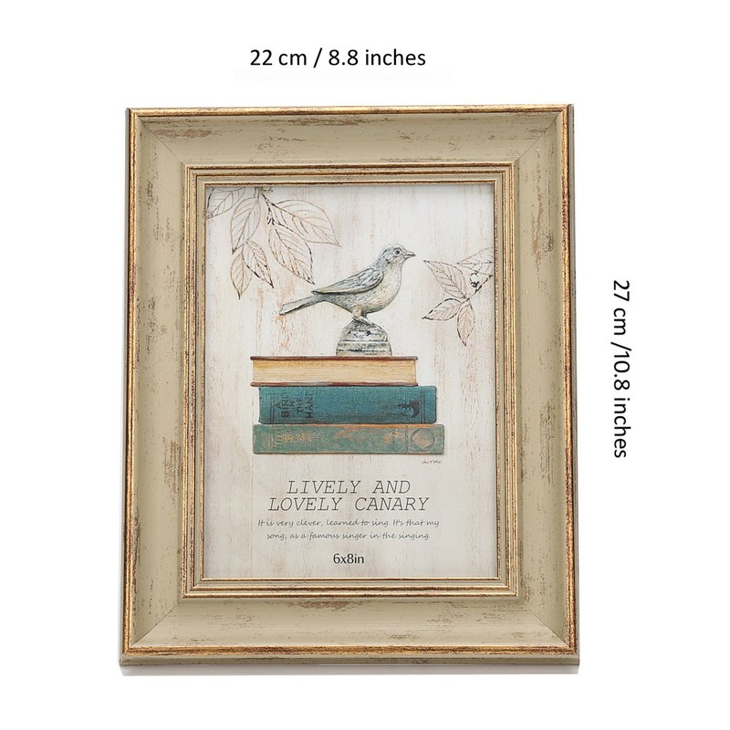 Zhenzan Frames 6x8 Inches Vintage Feel Rustic Picture Frame for