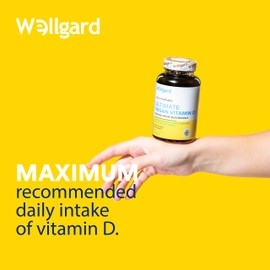 Vegan Vitamin D3 High Strength 3000 IU Capsules by Wellgard, Maximum Strength Vitamin D Supplement, Made in UK