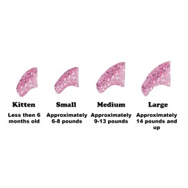 Purrdy Paws 1 Year Supply Soft Nail Caps for Cats Pink Glitter Kitten - Extra Adhesives
