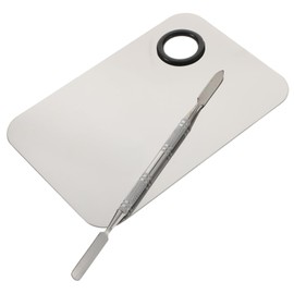 TOVINANNA Stainless Steel Makeup Blending Palette with Spatula Cosmetic Tool for Custom Mixing Foundation Lipstick Eyeshadow Blush Colors